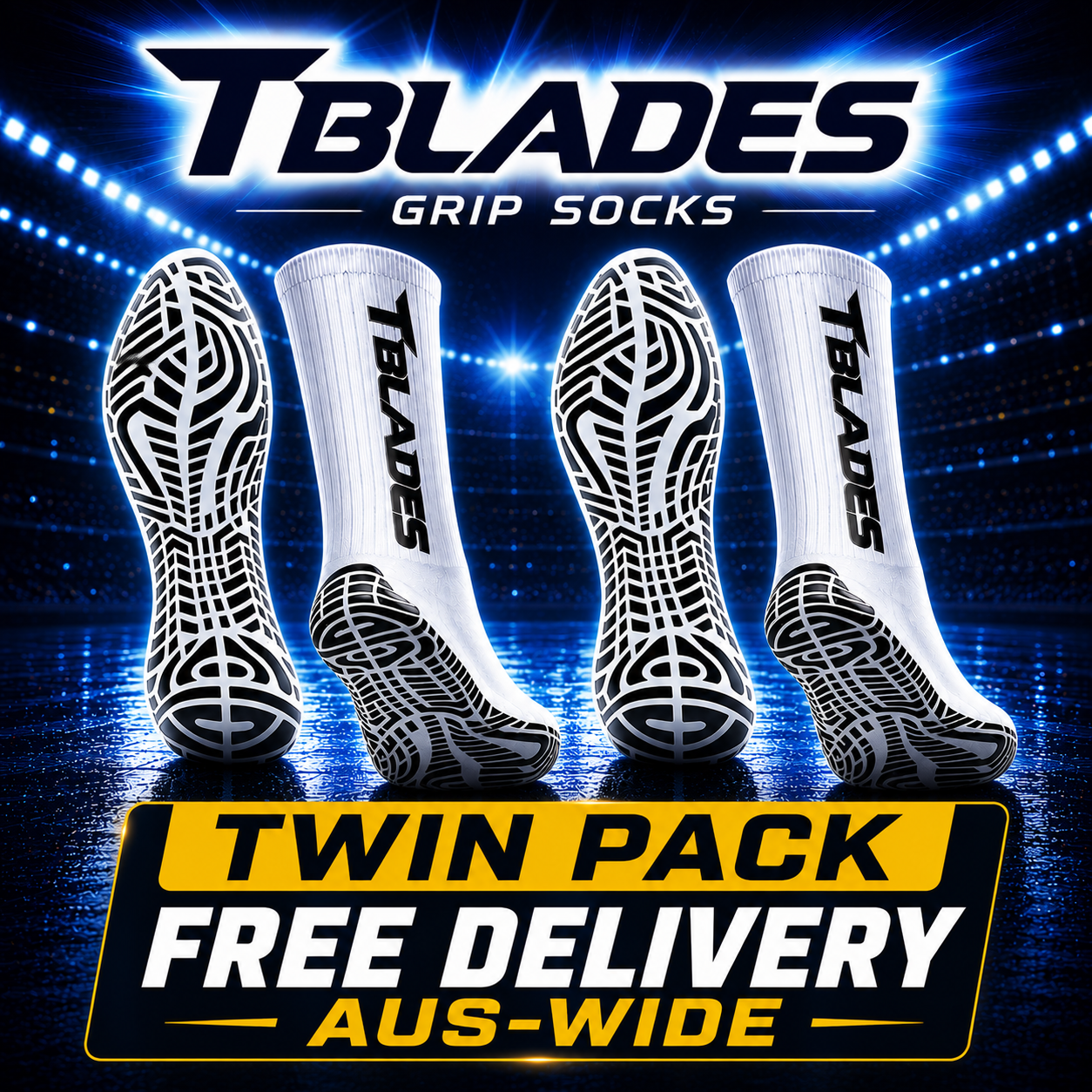 TBLADES Elite Sports Grip Socks - TWIN PACK DEAL